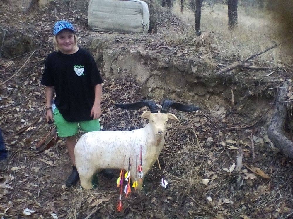 Young Archer and Target Goat